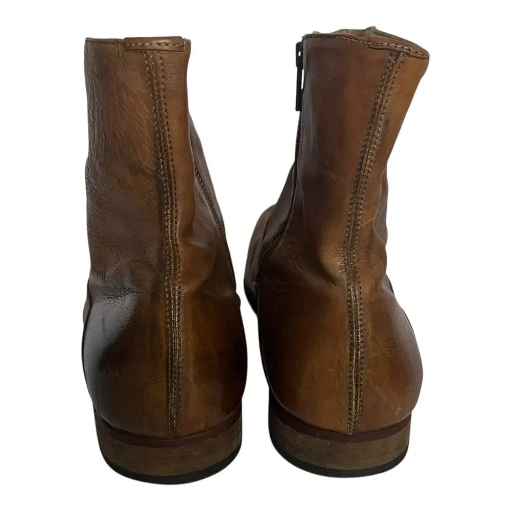To Boot New York The Warhol Brown Leather Ankle Boots Size 12